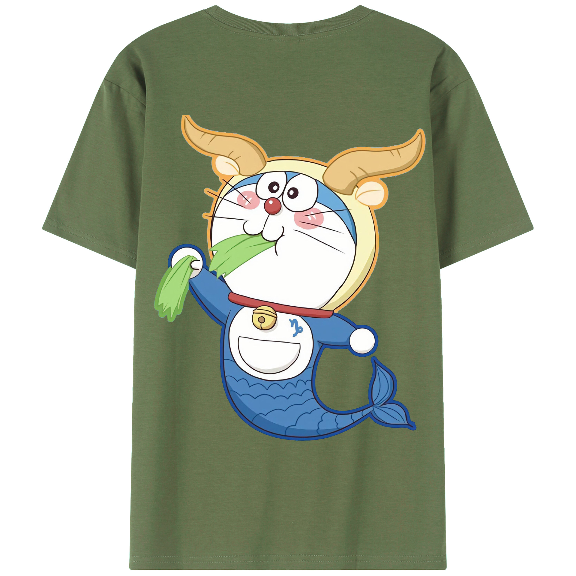 （画像用） ドラえもん Doraemon 綿100％ メンズ半袖Tシャツ（バックプリント） 通気性